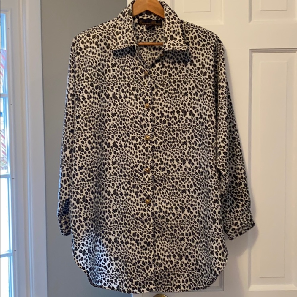 Gold-speckled Animal Print Shirt